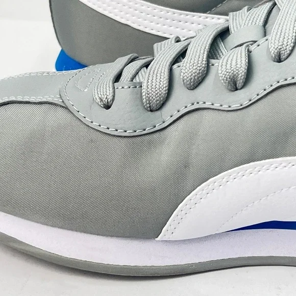 Puma Turin II Mens Sneakers Grey White Blue Low Top SoftFoam Trainers - Picture 10 of 12